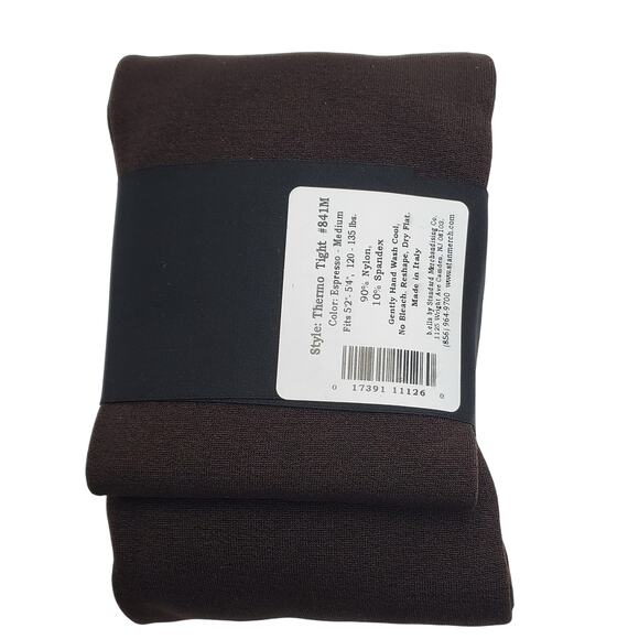 Fleece Lined Tights Espresso Brown MEDIUM B.ella Thermo Italy Winter Warm Cozy - Picture 3 of 7